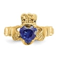 thumbnail image 5 of 14k September CZ Heart Birthstone Claddagh Ring R495, 5 of 6