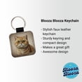 thumbnail image 2 of Exotic Shorthair Cat Illustration Faux Leather Square Keychain, 2 of 7