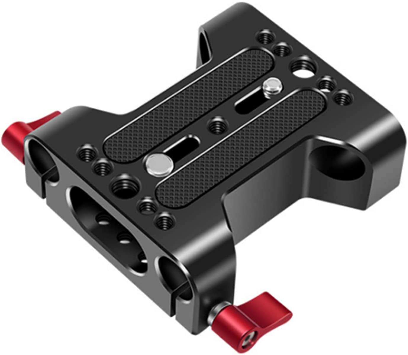MOSHUSO 15mm Camera Baseplate Base Plate with Dual 15mm Rod Clamp for Shoulder Support Rig