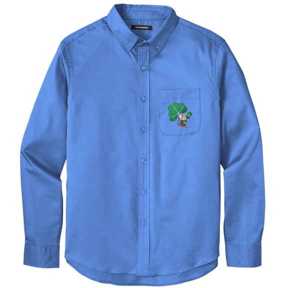 Men's IRISH MOUSE PATCH Twill Shirt with Pocket, 4XL Ultramarine Blue