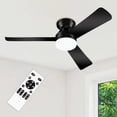 thumbnail image 1 of Ventilador de techo ZOUQILAI de 42" negro con luz y control remoto, motor DC, 1 of 9