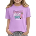 thumbnail image 2 of Juslio Boys Letter Pattern Shirts Crew Neck Casual Short, Sleeved Tops Comfortable Breathable T Shirts Sizes 2-18, 2 of 9