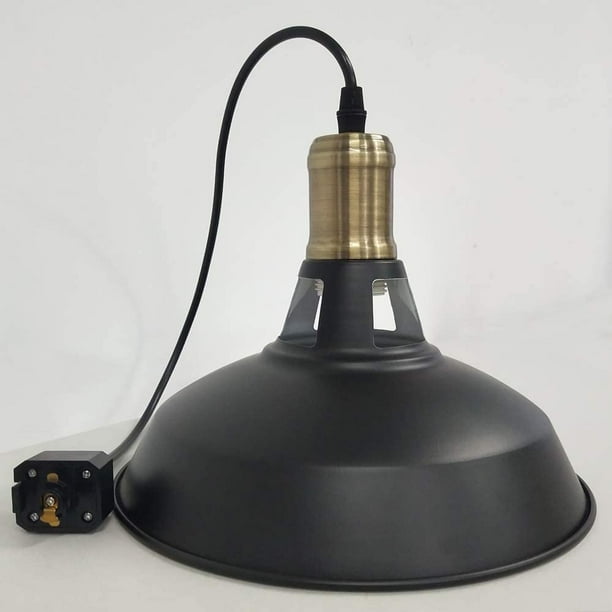 Stglighting Iron H Type Track Pendant Lighting 11 8in Cord Customizable Black Lampshade Dimmable Mount Lights For Industrial Style E26 Instant On Halo Light Com H Type Track Pendant Lighting, Halo Lamp Shade