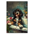 thumbnail image 3 of Funny Bathroom Wall Art CuteBavarian Mountain Scent Hound Dog Canvas Print Dog Bathtub Picture Humor Animal Artwork Painting for Restroom Bathroom, Gifts For Men Unique, Christmas Gifts, 3 of 6