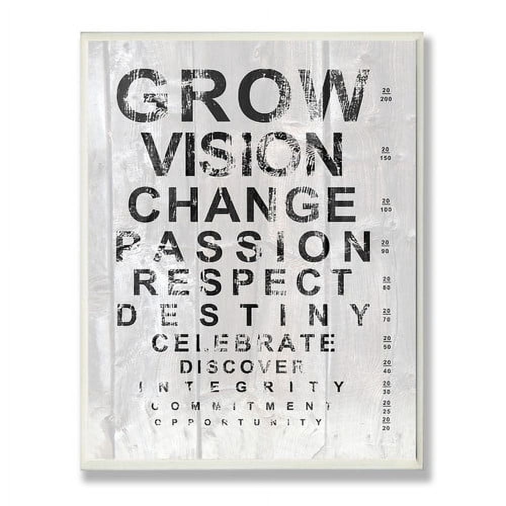 The Stupell Home Decor Collection Grow Eye Chart Inspirational Typography Oversized Stretched Canvas Wall Art, 24 x 1.5 x 30