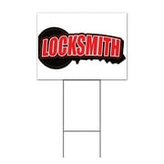Locksmith (18" x 24") Yard Sign, Includes Metal Step Stake