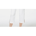 thumbnail image 3 of JM Collection Petite Embellished Hem Cropped Pants Bright White P/S, 3 of 4