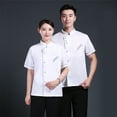 thumbnail image 5 of QCTime Unisex Short Long Sleeve Chef Jacket Coat Hotel Kitchen Service Uniform Workwear, 5 of 8