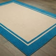 thumbnail image 3 of Oriental Weavers Cayman Indoor/Outdoor Rug - 5594B - 7'10" x 10'10" - in Sand/ Blue - Classic Border, Multi-Level Pile, Water, Stain and Fade Resistant, Hose Clean, Patio, Outdoor Living Rug, 3 of 3