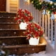 thumbnail image 4 of Flores de Navidad Artificiales de Nochebuena de 7 Cabezas | Ramos de seda rojo dorado plata para arreglos de jarrones, decoración de casas de vacaciones, sin mantenimiento, pack de 2 de 35 cm de, 4 of 6