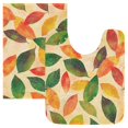 thumbnail image 7 of Yayeee Bath Rugs for Bathroom Floor Set of 2 Non Slip Fluffy Soft Absorbent Mat, Green Retro Autumn Leaves, 7 of 7
