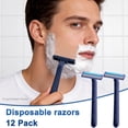 thumbnail image 7 of 12 Pack Disposable Razors for Men, Men's Disposable Shaving Razors, Triple Blade Disposable Shaving Razors with Lubricating Strip, Anti-Slip Handle Disposable Shaver for Travel Hotel Home Daily Shave, 7 of 7