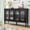 Glass-Black, variant on HLR 47.6" Modern Vintage Sideboards Buffet Cabinet with 4 Lattice Glass Door, Green
