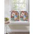 thumbnail image 3 of Boho Floral Half Window Curtains 24 Inches Long, Spring Vintage Abstract Art Flowers Window Treatment Curtain Drapes, Short Curtains Tiers for Kitchen Over Sink, 27.5"x24", 2 Panels, 3 of 7
