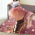 thumbnail image 6 of Honeii Makeup Brush on Pink Glitter Print Fleece Blanket - Throw Blanket for Bed, Sofa, Couch, Camping, and Travel , Microplush Ultra Soft Warm Blanket-60"x50", 6 of 7