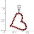 thumbnail image 2 of 925 Sterling Silver Polished Red Cubic Zirconia Love Heart Pendant Necklace 26x18mm Wide Pendant for Women, 2 of 2