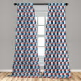 thumbnail image 5 of Ambesonne Fractal Curtains, Mosaic Geometric Art, Pair of 28"x84", Blue Red, 5 of 5