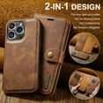 thumbnail image 2 of Dteck Case for iPhone 15 Pro Max Wallet 2 in 1 Magnetic Detachable Folio Flip Leather Case for Men Women,Brown, 2 of 6