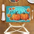 thumbnail image 4 of Autumn Placemat for Dining Table Decoration - Bright Colors Durable Placemats - Pack Of 6 17.7x13 Inch - Autumn Leaves Circle Sticker Pumpkins Fade-Resistant Placemat, 4 of 5