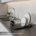 thumbnail image 5 of Escurridor de Trastes Diseño de Acero Inoxidable con Bandeja de Plastico, Soporte de Vajilla, Vasos, Cubiertos y Accesorios de Cocina, Previene eficazmente la oxidación del Estante, 5 of 5