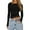 Black, variant on Women Slim Fit Tops Lace Patchwork Short T-Shirts Long Sleeve Shirts Spring Fall Streetwear