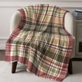 thumbnail image 6 of Red Brown Plaid Throw Blankets, Country Farmhouse Checkered Soft Fleece Blanket Decorative for Home Sofa Couch Chair Living Bedroom, 40x50 inches,, 6 of 8