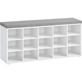 thumbnail image 1 of Boutique Home Shoe Bench with Cushion and Storage - White and Gray, 1 of 5