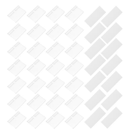 50 Set Wire Rack Label Transparent Hook Holder Price Tag Holders with Paper