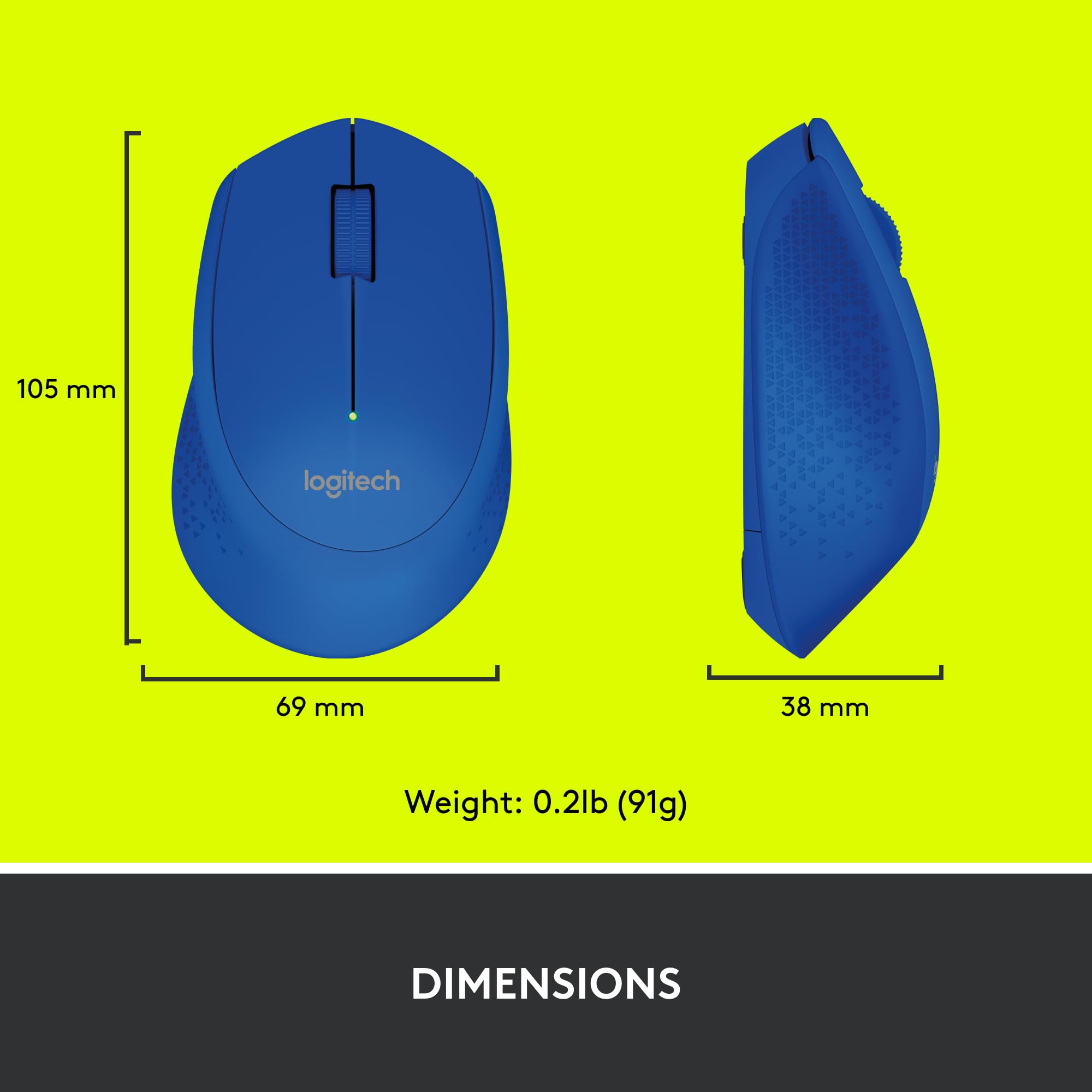 Logitech Wireless Mouse M280 - Bleu Souris optique sans fil -