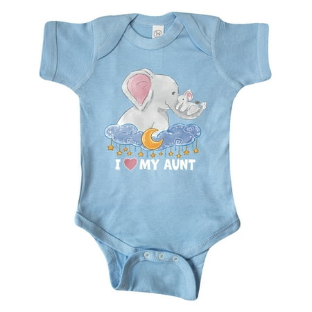 

Inktastic I Love My Aunt Cute Elephants with Moon and Stars Gift Baby Boy or Baby Girl Bodysuit