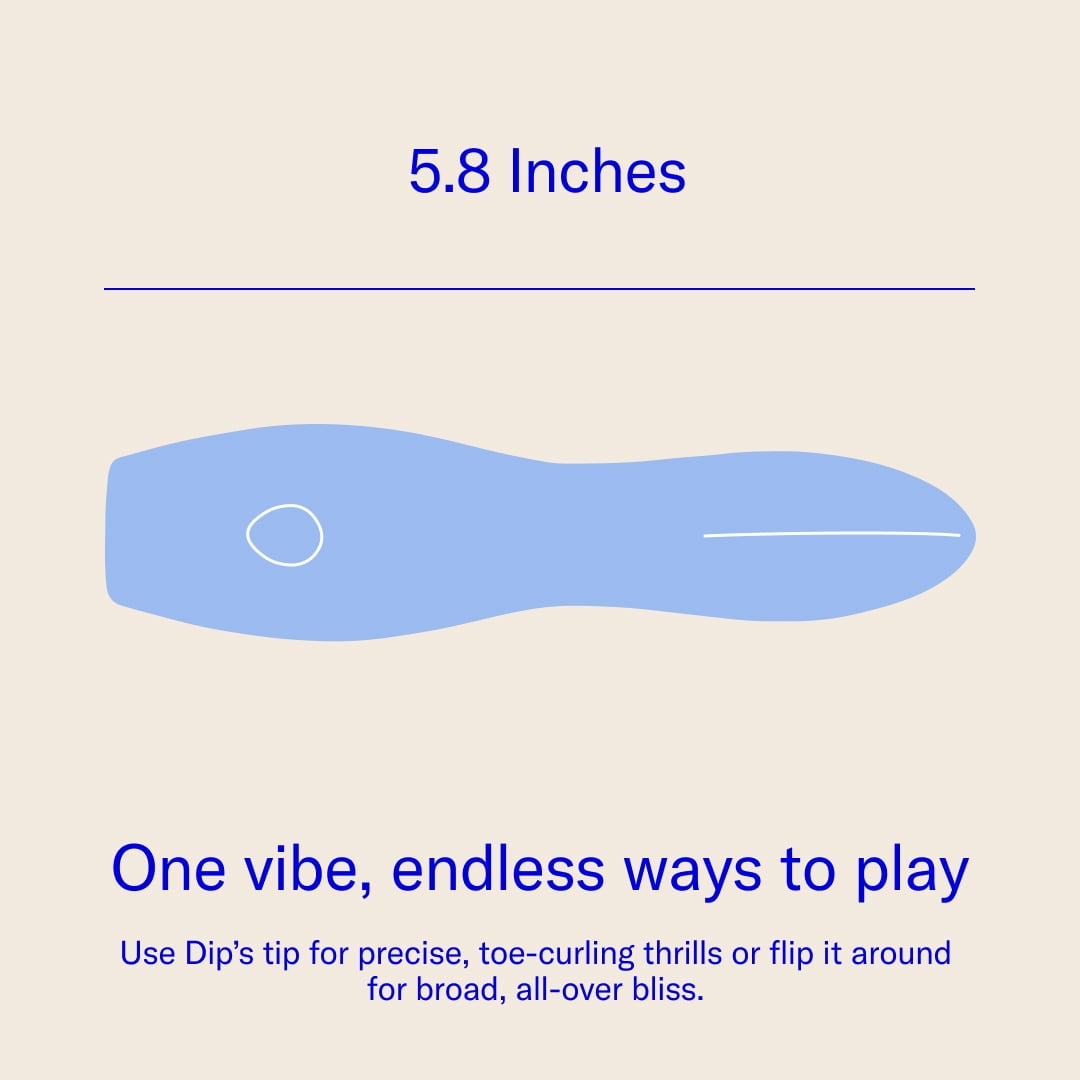 Dame Dip Internal and External Vibrator for Women — USB-C Rechargeable, 5 Speeds, Waterproof, Angled Ridged Design, Personal Massager, Soft Silicone, Ergonomic - Periwinkle