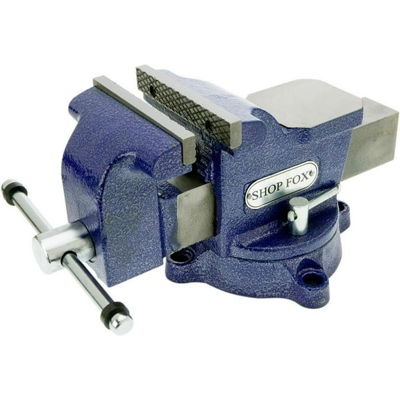 Shop Fox D3249 5-1/2 Inch 360 Degree Flat Anvil Lever Swivel Base Bench Vise