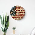 thumbnail image 4 of 14 Inch Wall Clock Battery Operated Silent Clock Decorative for Office, Kitchen, Outdoor, Living Room，Vintage Usa Flag Exquisite, 4 of 4