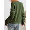 thumbnail image 3 of Cupshe Women's Sweater Long Sleeve Crewneck Sweaters Cable Knit Tops, 3 of 8