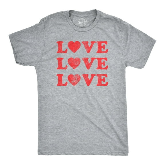 Mens Love Love Love Hearts T Shirt Cute Valentines Day Tee Graphic Tees