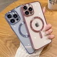 thumbnail image 3 of Fashion Plating Magnetic Soft Case For Magsafe For iPhone 15 14 Plus 13 12 11 Pro Max Wireless Charging Case With Lens Protector, 3 of 7