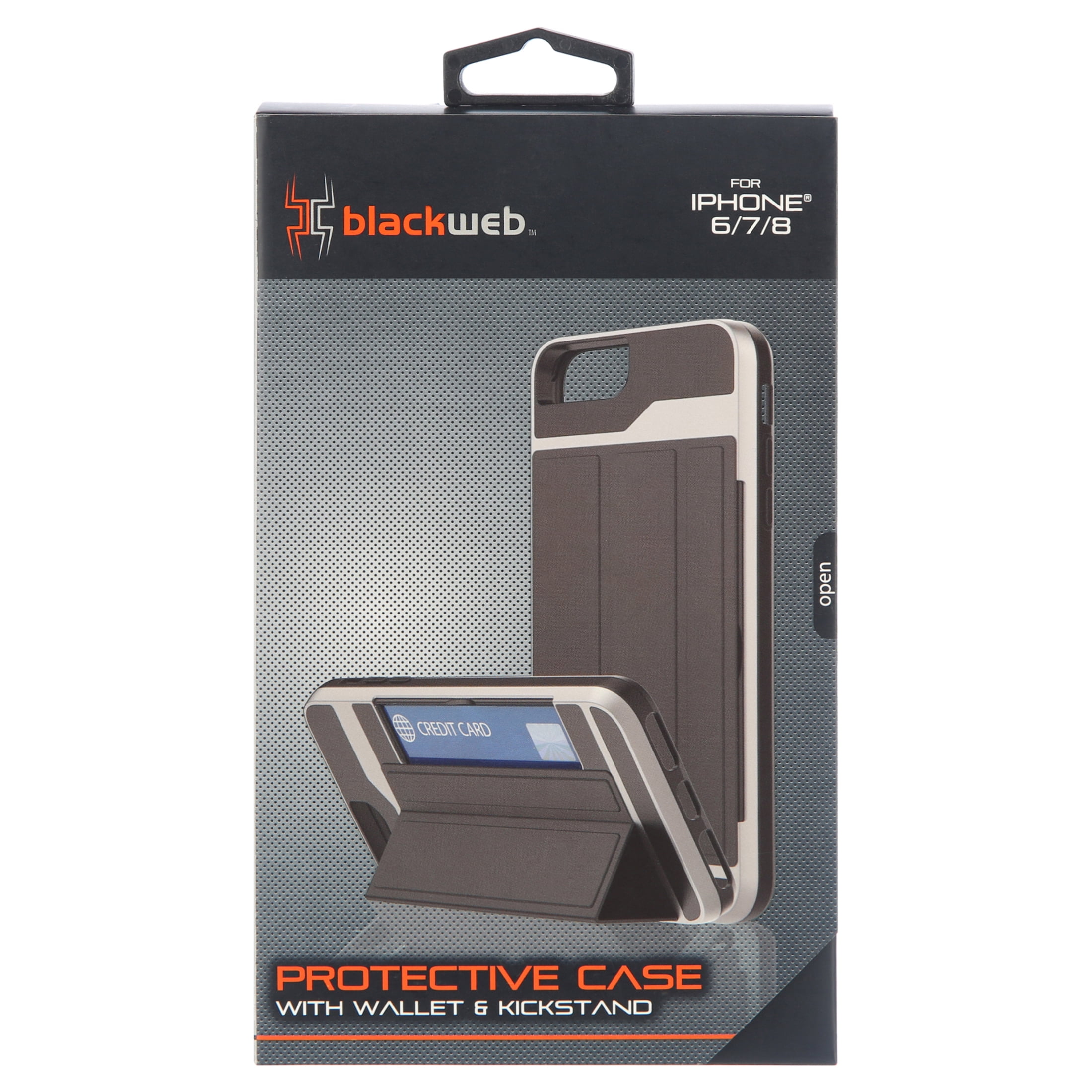 Blackweb iPhone 6, Protective with Wallet Stand Case