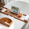 thumbnail image 4 of Bandeja de bañera de teca Realgulf ajustable con soporte para vino y más, 4 of 7