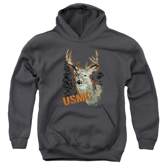 Us Marine Corps - Marine Deer - Youth Hooded Sweatshirt - X-Large