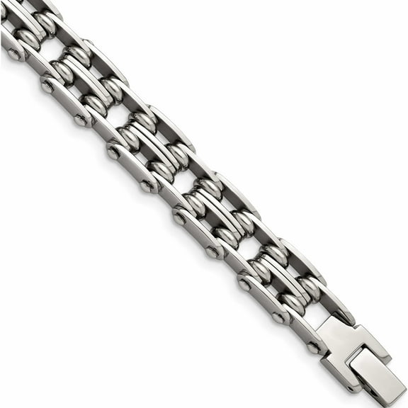 Stainless Steel Polished 8.75In Bracelet Made In China -Jewelry By Sweet Pea