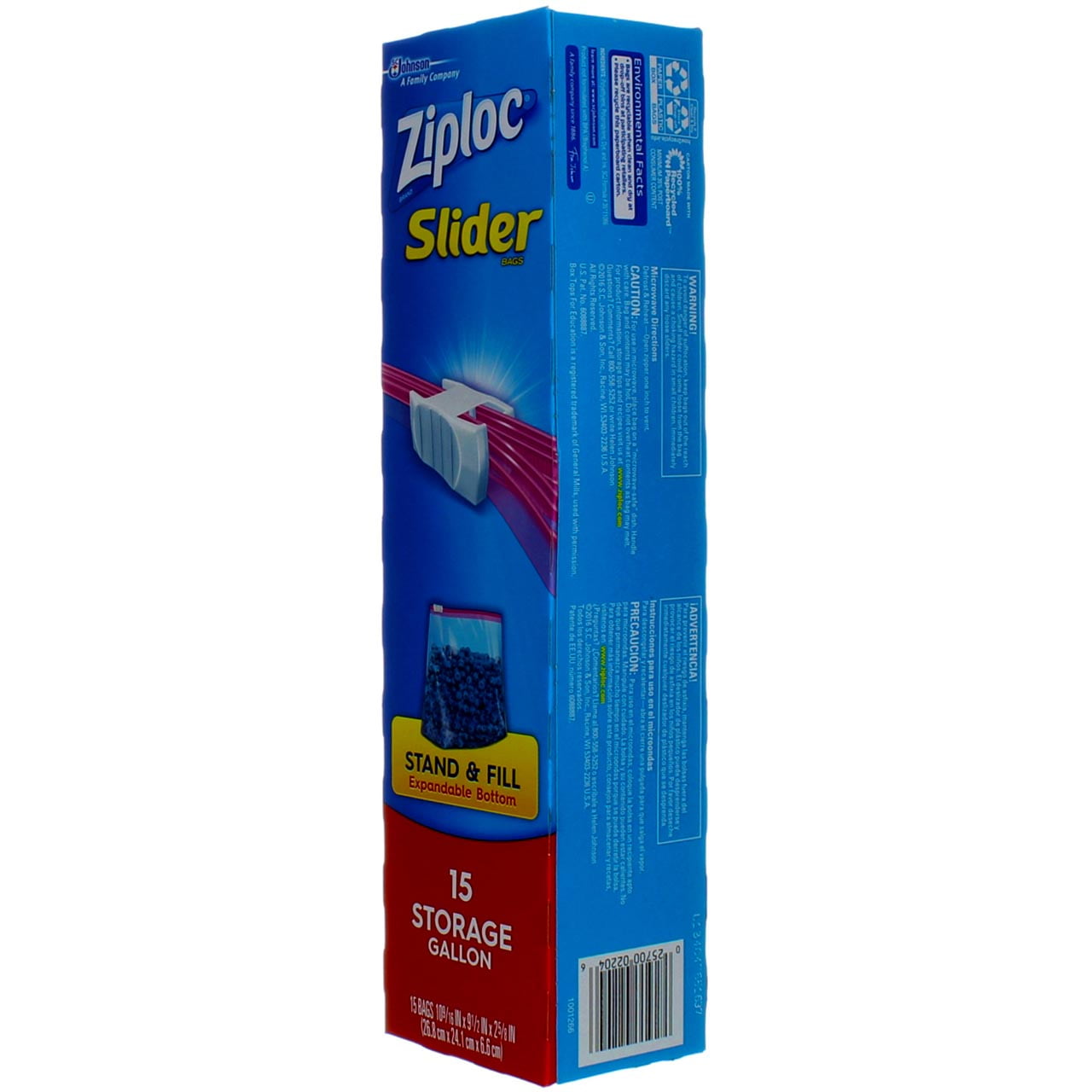 Ziploc 02204 Gallon Slide Stor Bag 15 Pack: Covered Storage Large