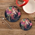 thumbnail image 2 of SKYSONIC 2 pcs Colorful Flower Crane Pot Holders Trivets, Heat Resistant Trivets,Beautiful Scale Graphic Cotton Thread Weave Mats for Hot Pads Pans Pot Bowl Teapot, 2 of 7