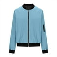 thumbnail image 3 of HUITKMM Veste d'Hiver pour Femmes Veste Décontractée à Fermeture Éclair Couleur Unie, 3 of 5
