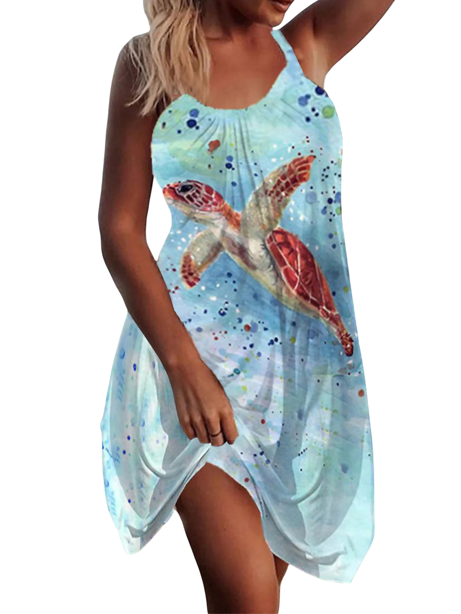 Eyicmarn Summer Dresses For Women Beach Boho Sleeveless Vintage Floral