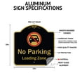 thumbnail image 2 of SignMission A-DES-BG-1818-9780 18 x 18 Po Signe de la Série Designer - Allée Privée Pas de Tourner Autour & 44; Noir & Or, 2 of 4