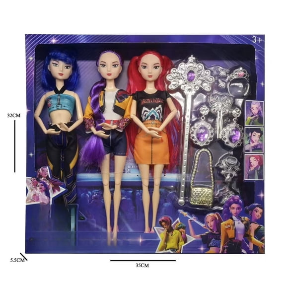 KPOPFemale Group Action Figures, 11.5 Inches3-Piece Set, Collectible Trendy Anime Figures, Premium Gift Set