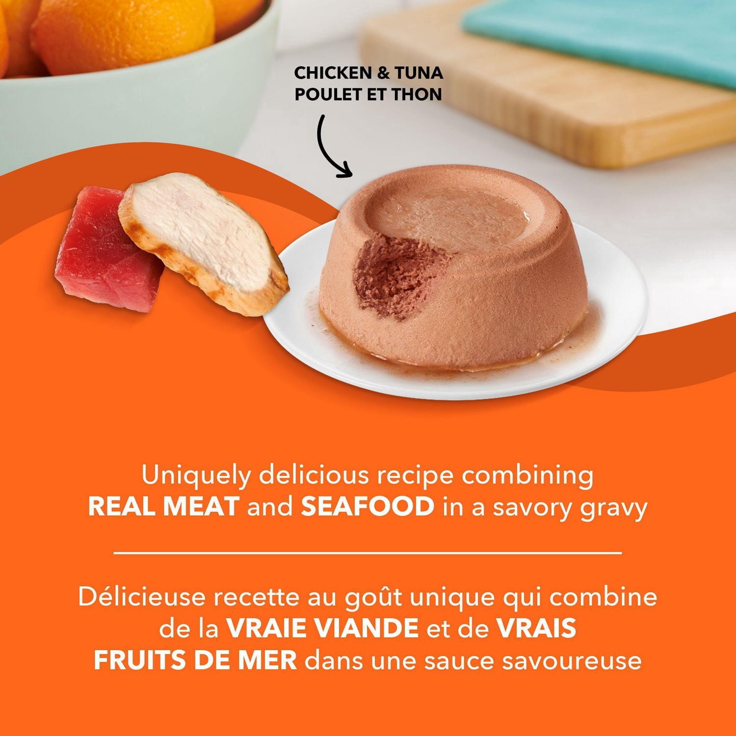 Meow Mix Nourriture pour Chats Pâté en Sauce avec du Vrai Poulet et du Vrai Thon 78g