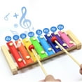 thumbnail image 4 of Hand Knock Piano Colorful Wooden Music Instrument Montessori Toy (Rainbow), 4 of 8