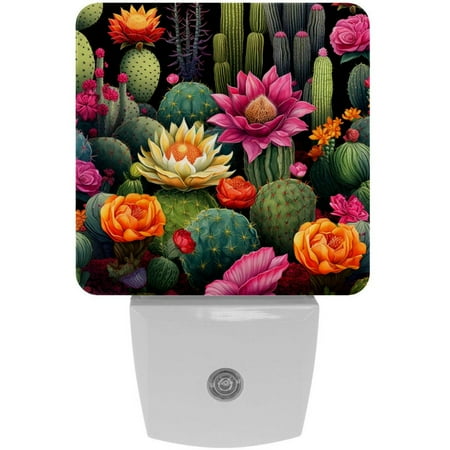 

Cactus LED Square Night Lights - Bright Energy-Efficient Luminaires for Tranquil Nights - Set of 2 200 Characters