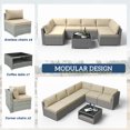 thumbnail image 4 of EAGLE PEAK 7 Piece Outdoor Wicker Patio Furniture Set with Coffee Table, Beige, 4 of 10